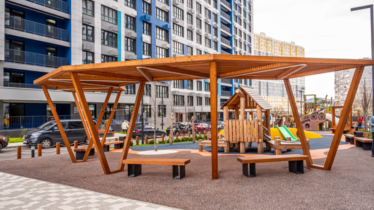 Пергола «Треугольник» с подсветкой фото 20